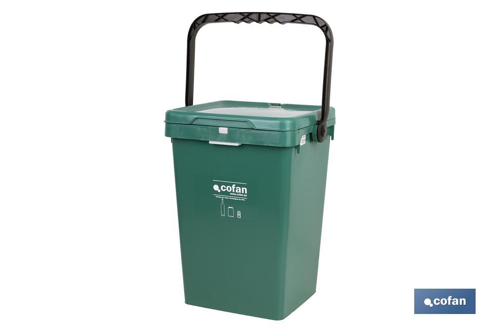 Green Rubbish Bin for Glass - Cofan