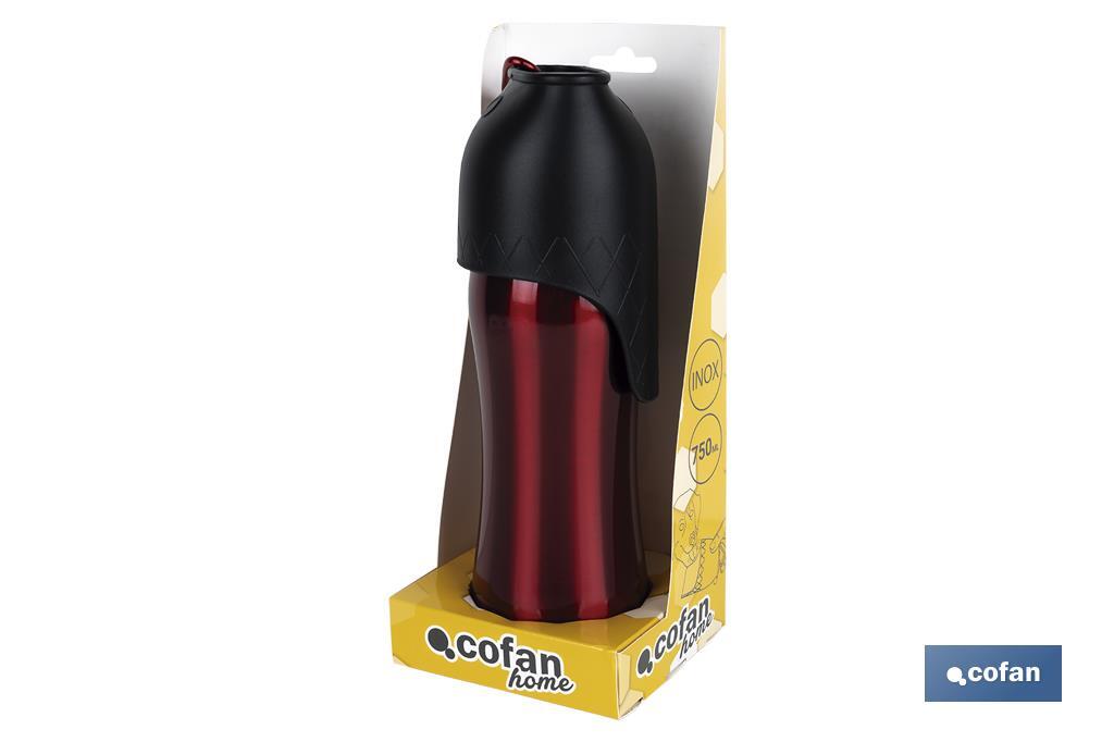 Bouteille portable pour chiens | Capacité pour 750 ml | Couleur Cerise - Cofan