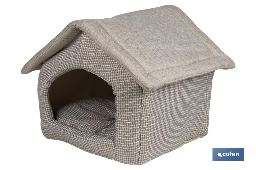 Casita de tela para Mascotas | Casa Portátil Lavable | Medida exterior: 47 x 39 x 42 cm - Cofan