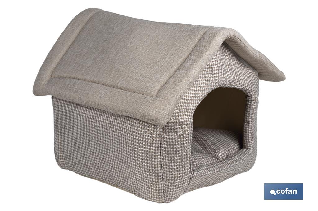 Casita de tela para Mascotas | Casa Portátil Lavable | Medida exterior: 47 x 39 x 42 cm - Cofan