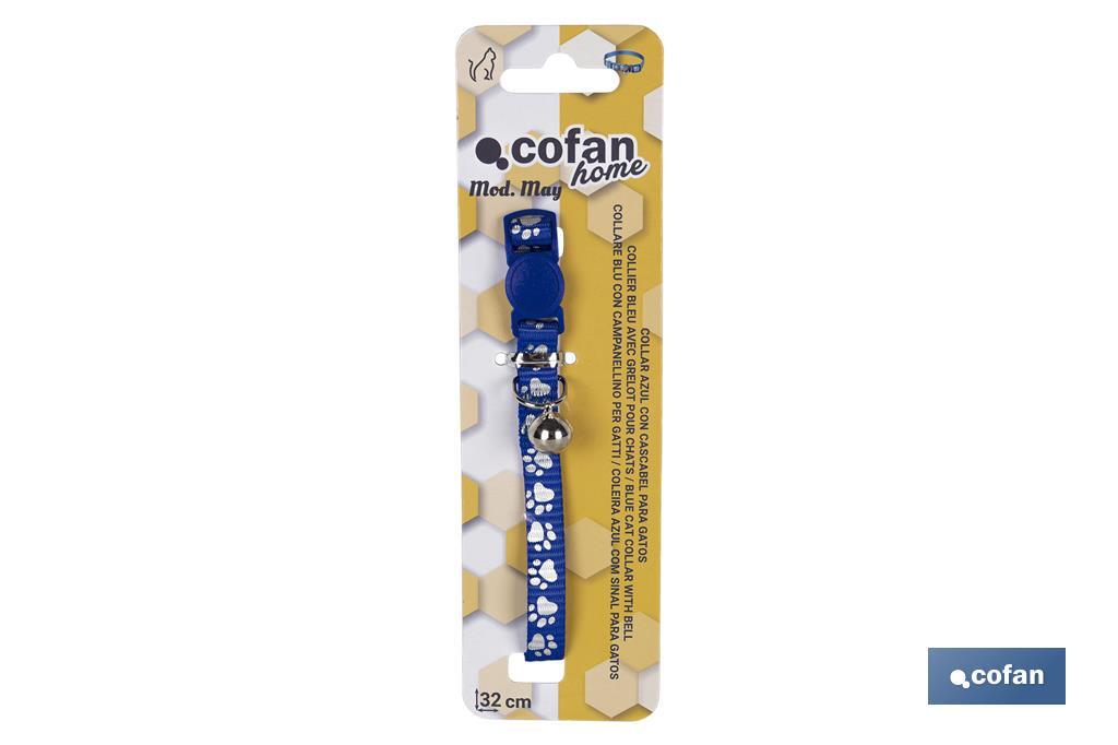 Cat collar with bell | Size: 1 x 32cm | Available in different colours to choose from - Cofan