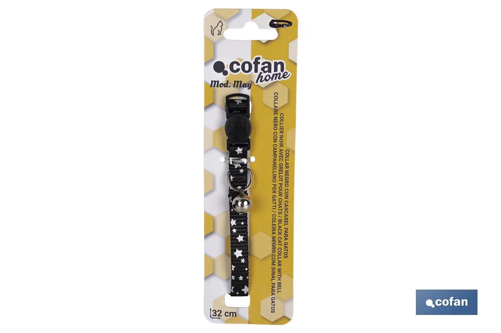 Cat collar with bell | Size: 1 x 32cm | Available in different colours to choose from - Cofan