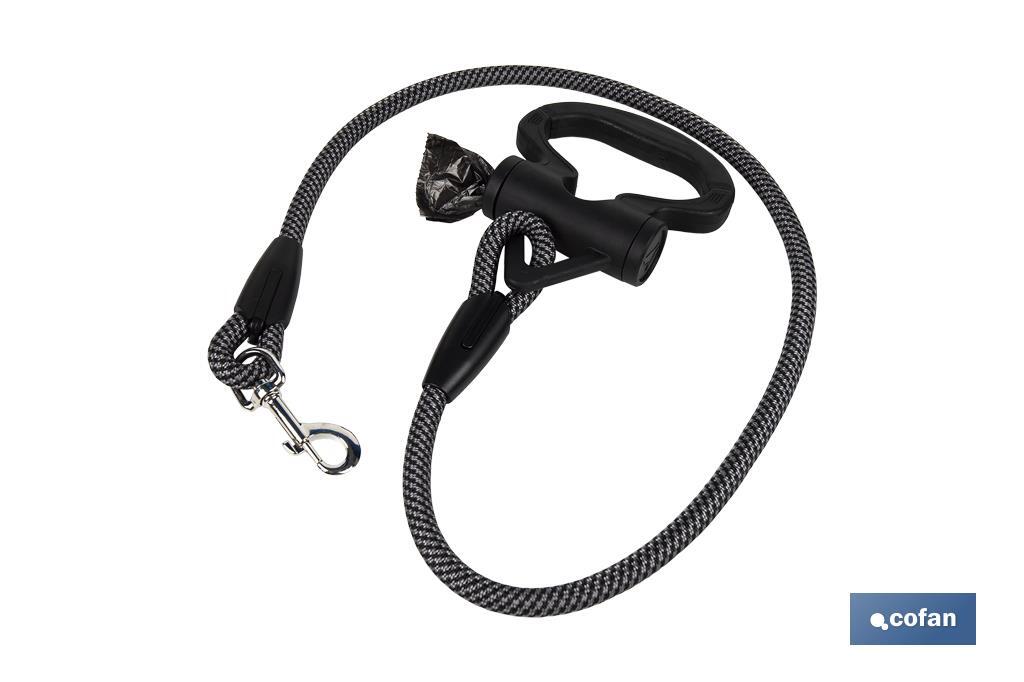 Training leash with poop bag dispenser | Dog accessories | Black - Cofan
