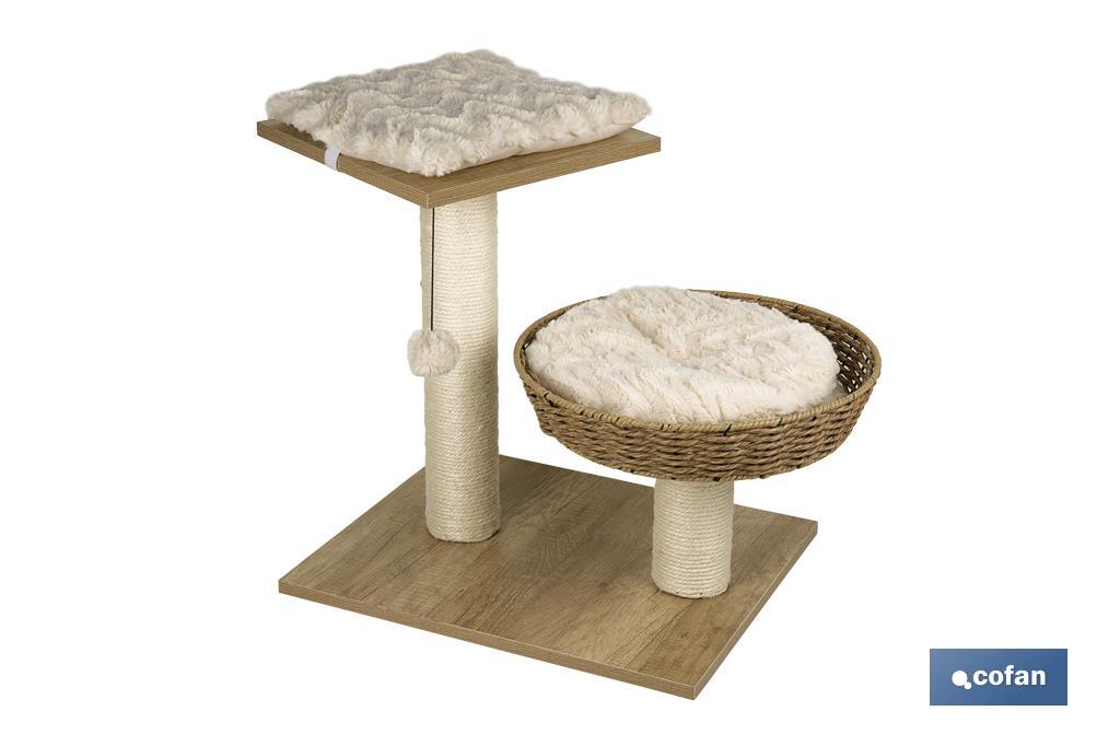 Tiragraffi con giochino per gatti | Beige | Dimensioni: 48 X 39 X 51 cm - Cofan