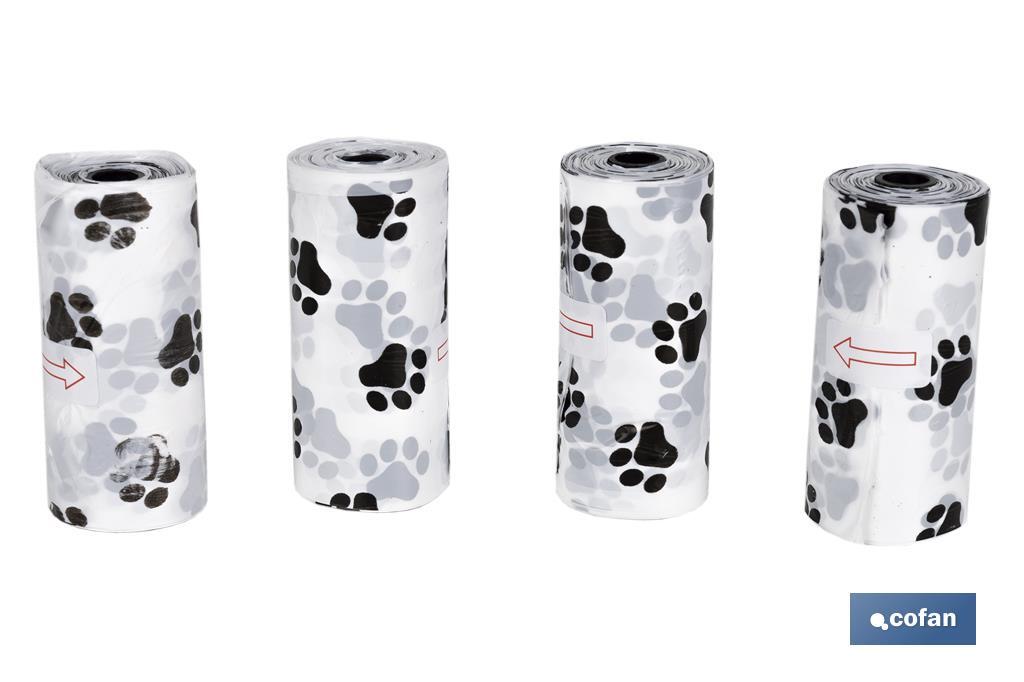 Sacs Poubelle pour déjections de chiens | 4 rouleaux de 15 sacs | Dimensions : 35,5 x 23 cm - Cofan