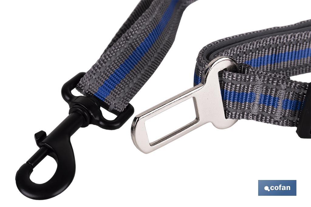 Car seat belt for dogs | Size: 114 x 2.4cm | Polyester and metal - Cofan