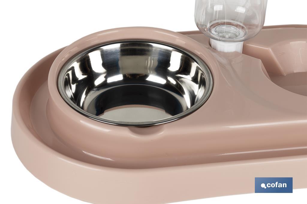 Dispenser di acqua e crocchette | Accessorio per animali domestici | Colore: nude - Cofan