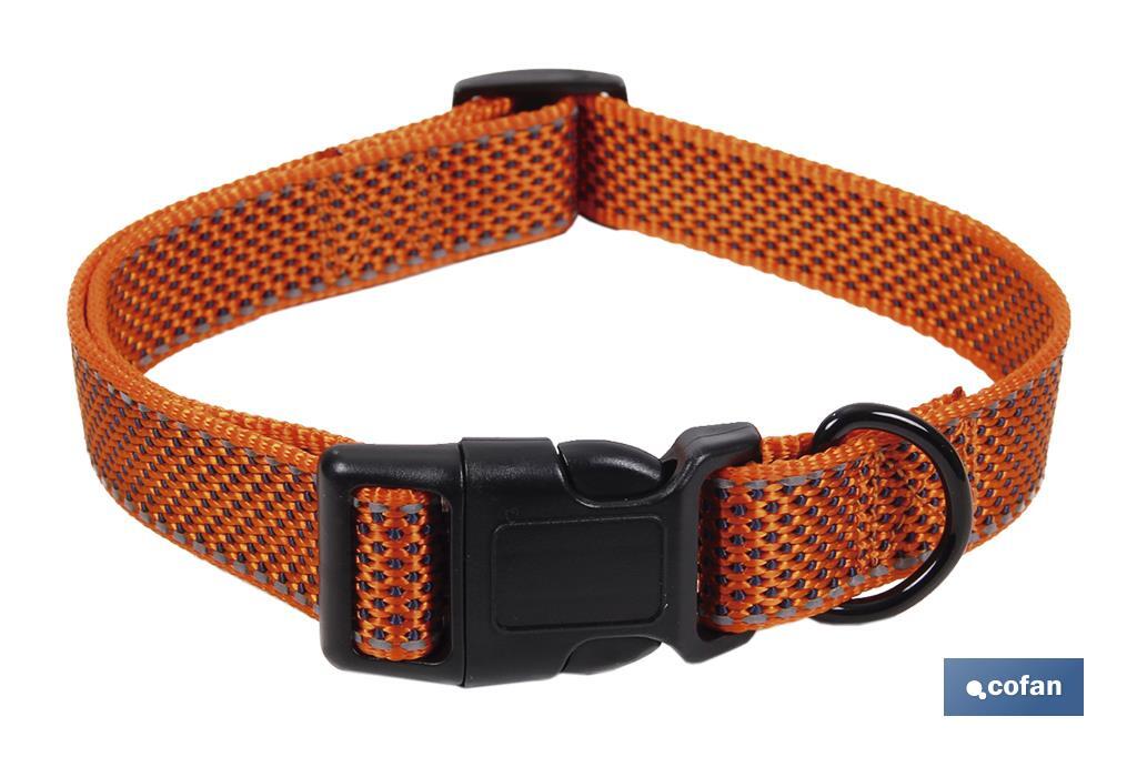 Reflective dog collar | Orange | Available in different sizes - Cofan