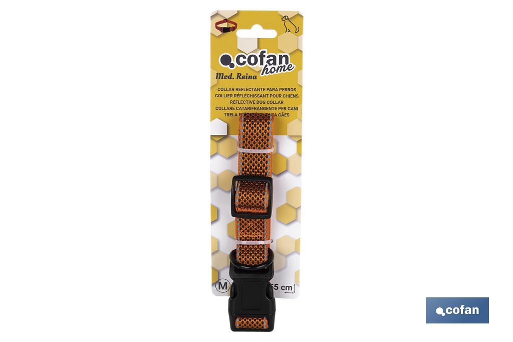 Collier Réfléchissant pour Chiens | Couleur Orange | Plusieurs Dimensions - Cofan