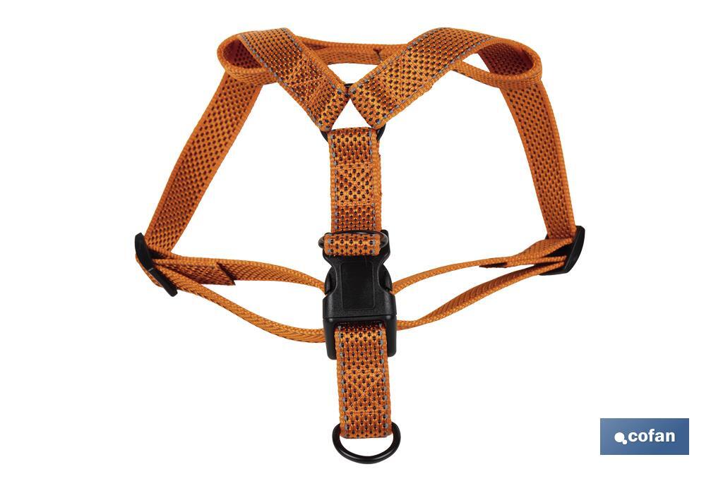 Reflective dog harness | Orange | Available in various sizes - Cofan