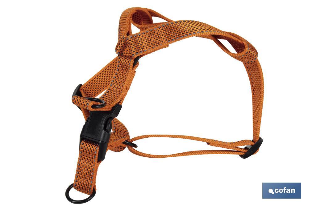 Reflective dog harness | Orange | Available in various sizes - Cofan