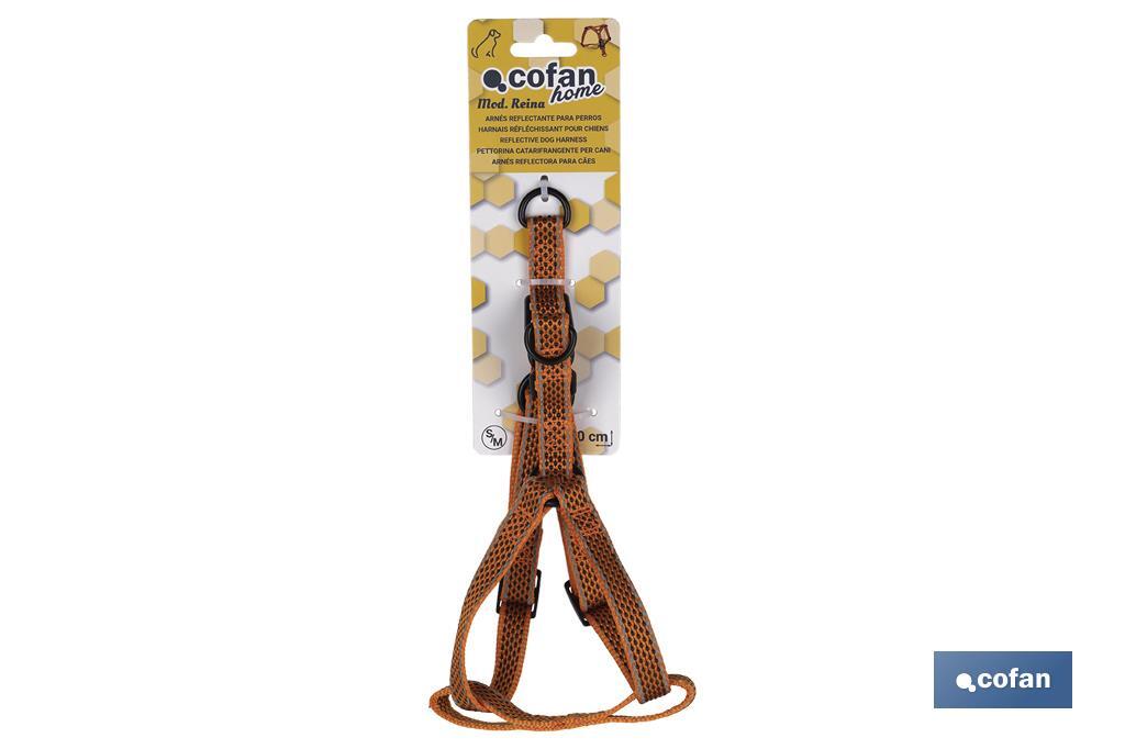 Reflective dog harness | Orange | Available in various sizes - Cofan