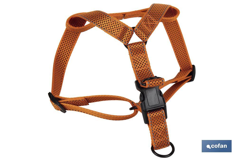 Reflective dog harness | Orange | Available in various sizes - Cofan