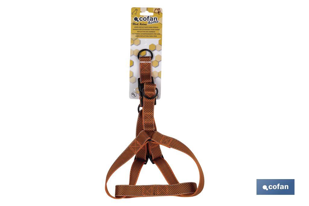 Reflective dog harness | Orange | Available in various sizes - Cofan