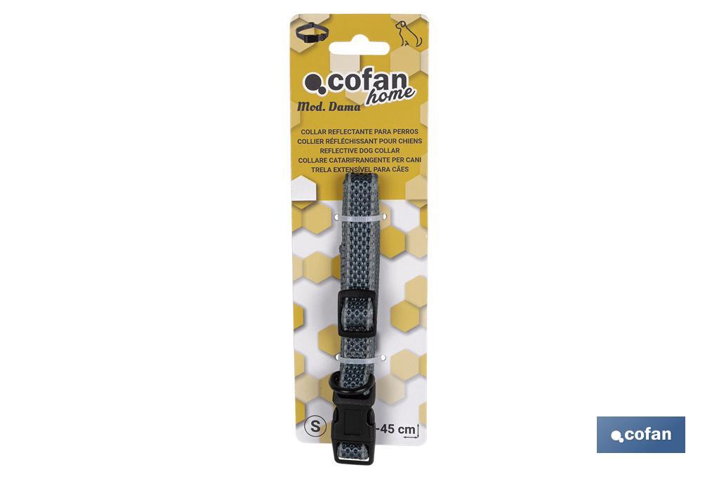 Collier Réfléchissant pour Chiens | Couleur Grise | Plusieurs Tailles - Cofan