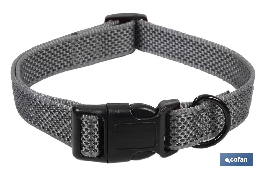 Reflective dog collar | Colour: grey | Available in various sizes - Cofan