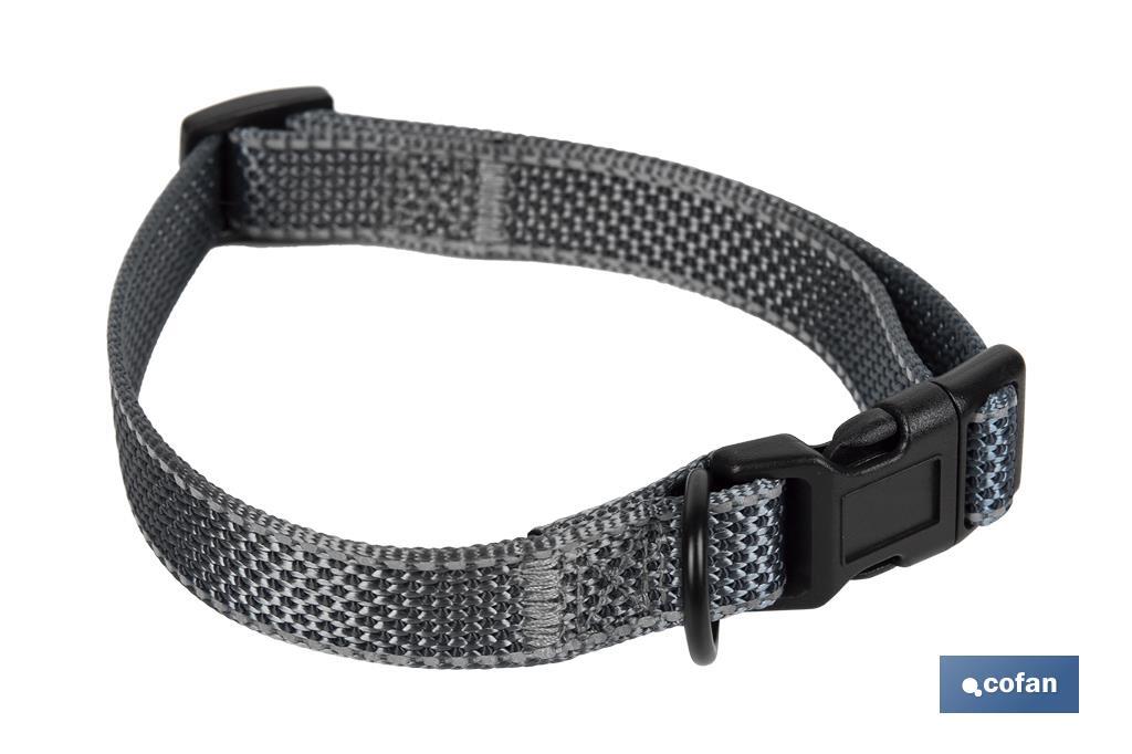 Reflective dog collar | Colour: grey | Available in various sizes - Cofan