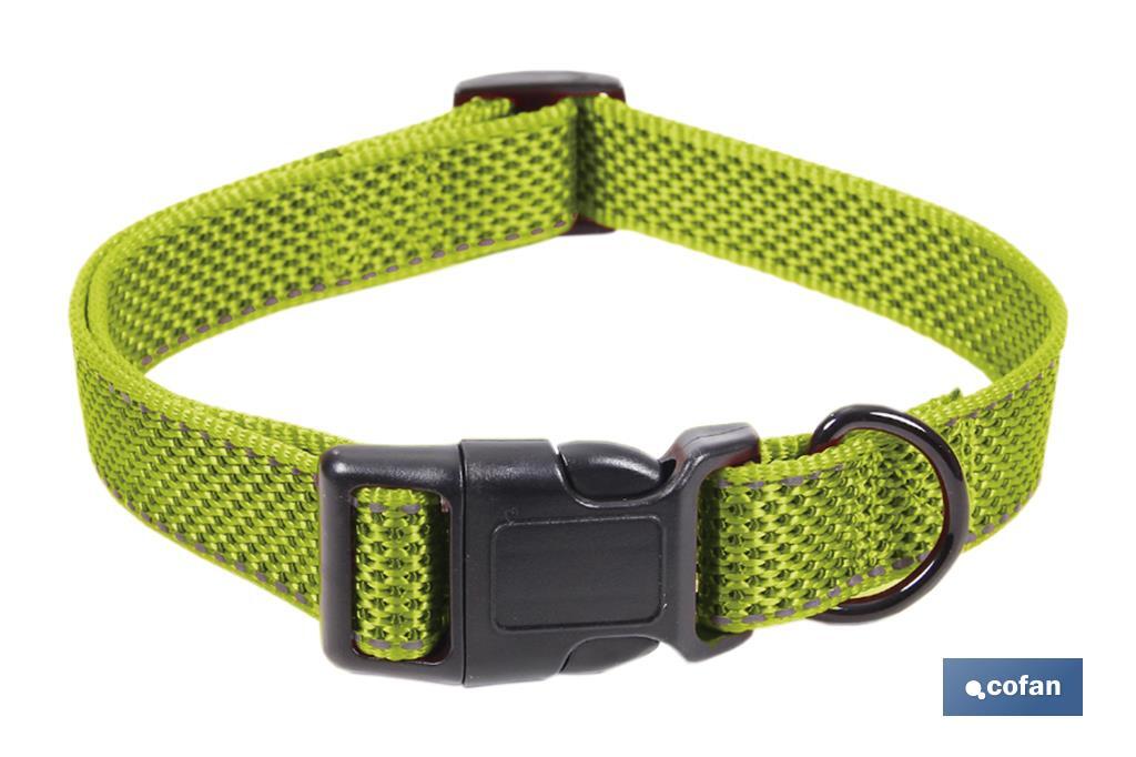 Collier Réfléchissant pour Chiens | Couleur Verte | Taille S ou M - Cofan