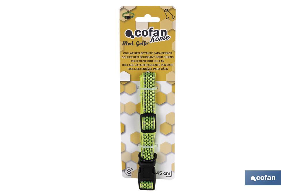 Collier Réfléchissant pour Chiens | Couleur Verte | Taille S ou M - Cofan