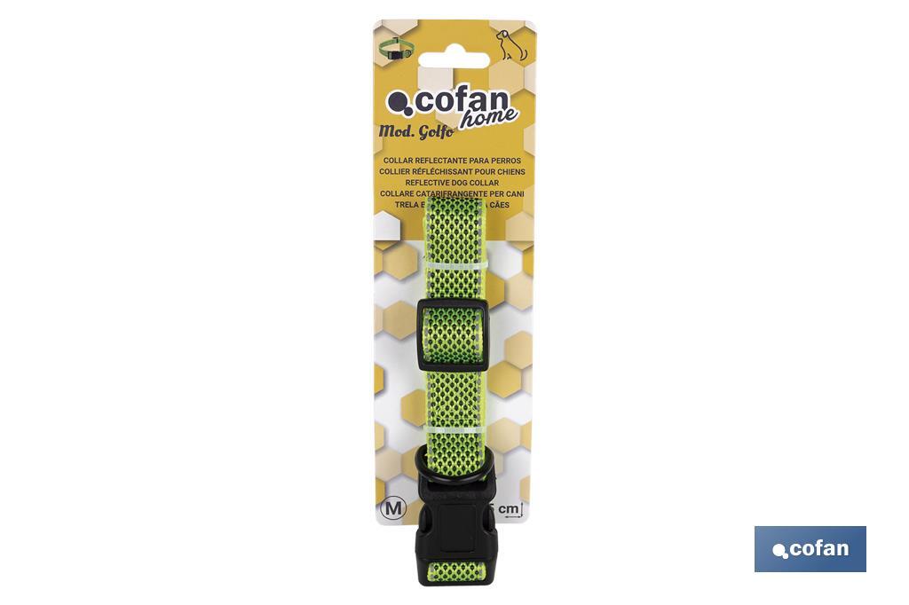 Collar Reflectante para Perros | Color Verde | Tallas S o M - Cofan