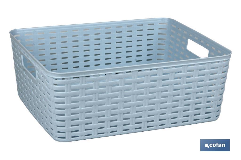 Cesta multiuso | Capacità: 12 L | Dimensioni: 36 x 28 x 13,5 cm | Vari colori | Cesta portaoggetti | Organizer - Cofan