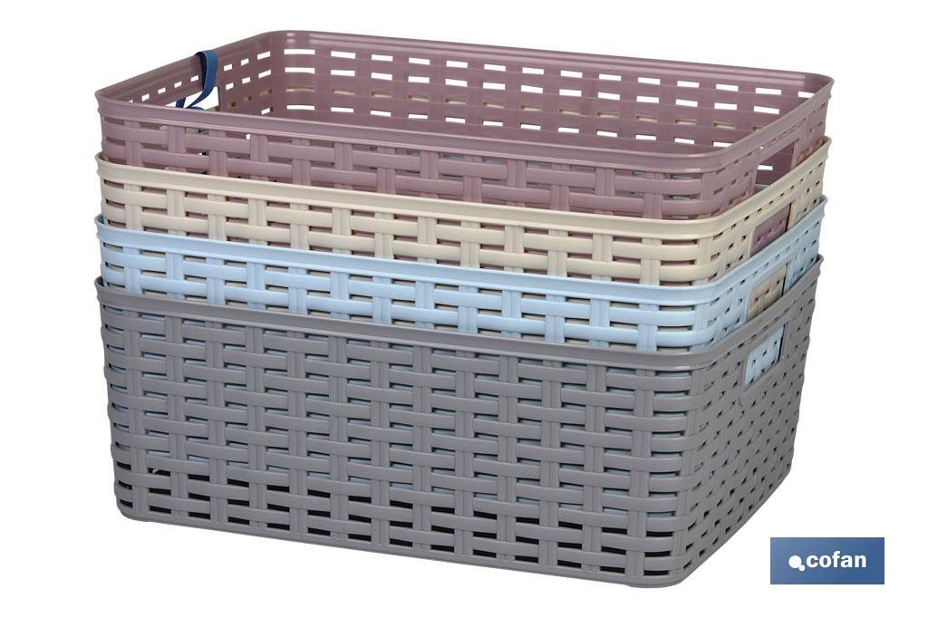 Cesta multiuso | Capacità: 12 L | Dimensioni: 36 x 28 x 13,5 cm | Vari colori | Cesta portaoggetti | Organizer - Cofan