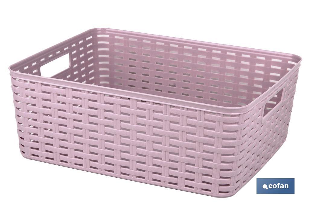 Cesta multiuso | Capacità: 12 L | Dimensioni: 36 x 28 x 13,5 cm | Vari colori | Cesta portaoggetti | Organizer - Cofan