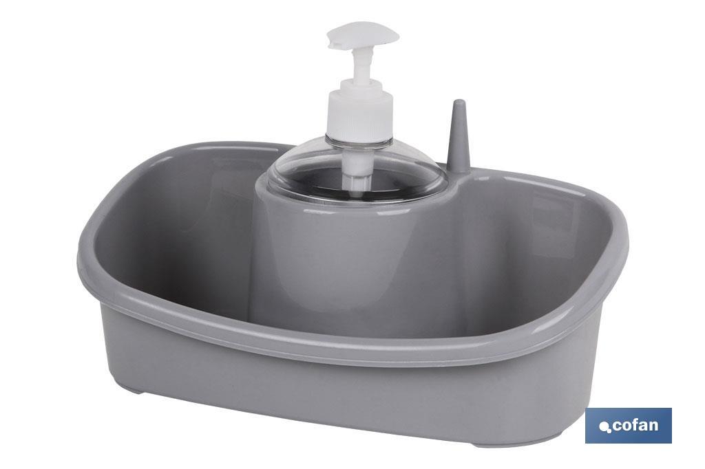 Scouring pad holder with washing-up liquid dispenser | Several colours | Multi-purpose kitchen accessory - Cofan