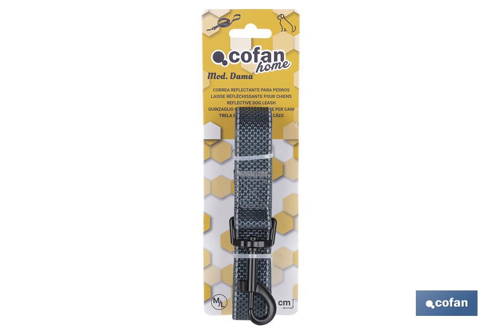 Reflective dog leash | Available in various sizes | Grey - Cofan