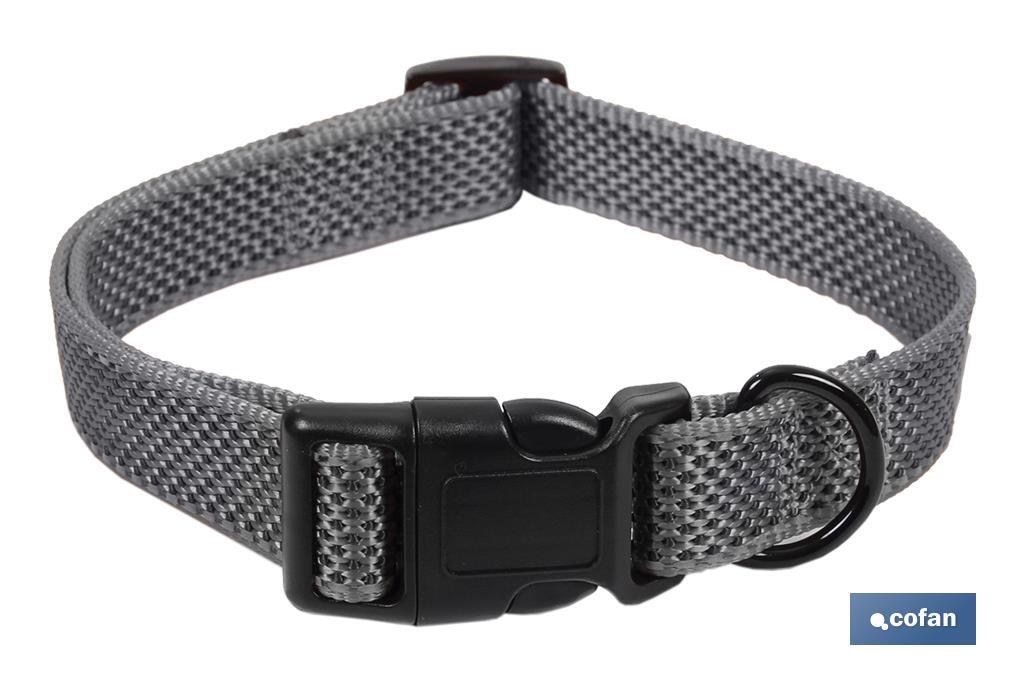 Reflective dog collar | Colour: grey | Available in various sizes - Cofan