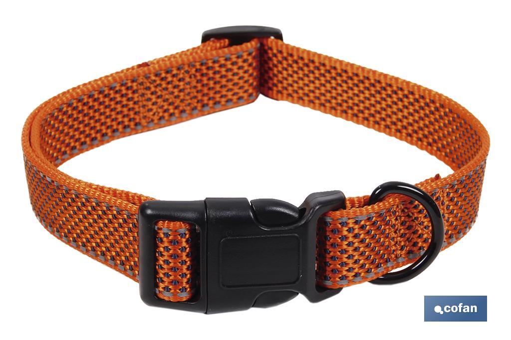 Reflective dog collar | Orange | Available in different sizes - Cofan