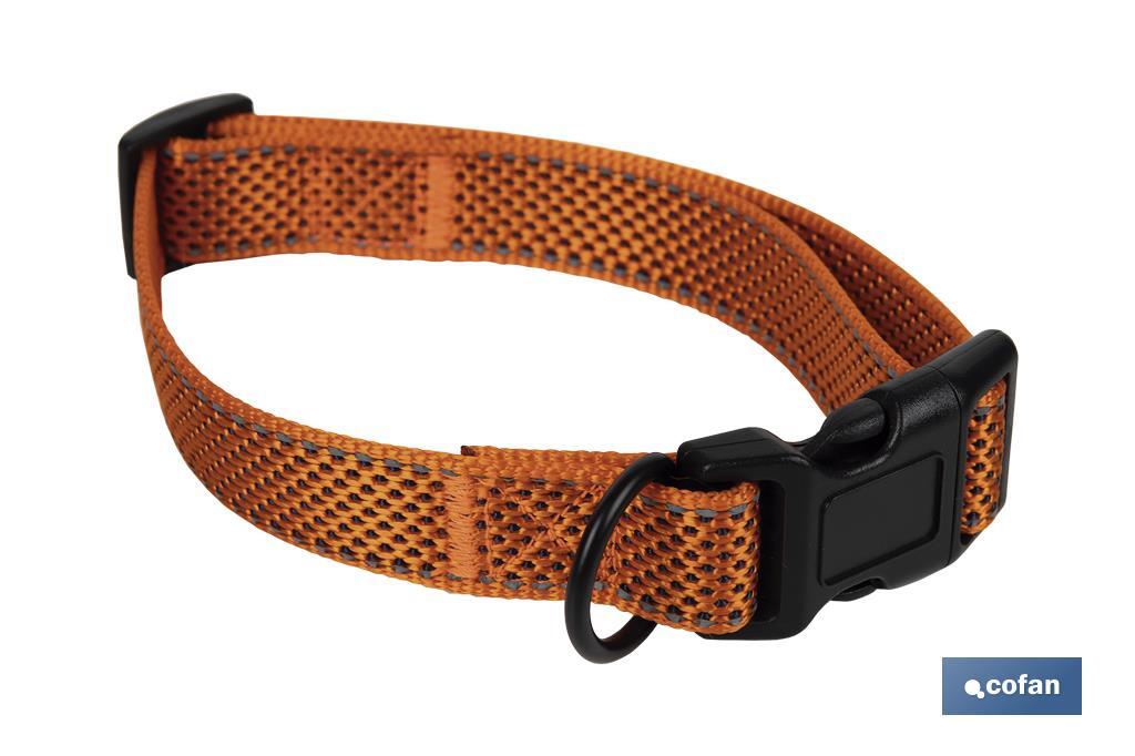 Reflective dog collar | Orange | Available in different sizes - Cofan