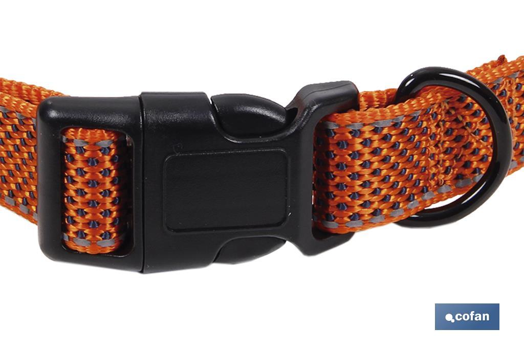 Reflective dog collar | Orange | Available in different sizes - Cofan