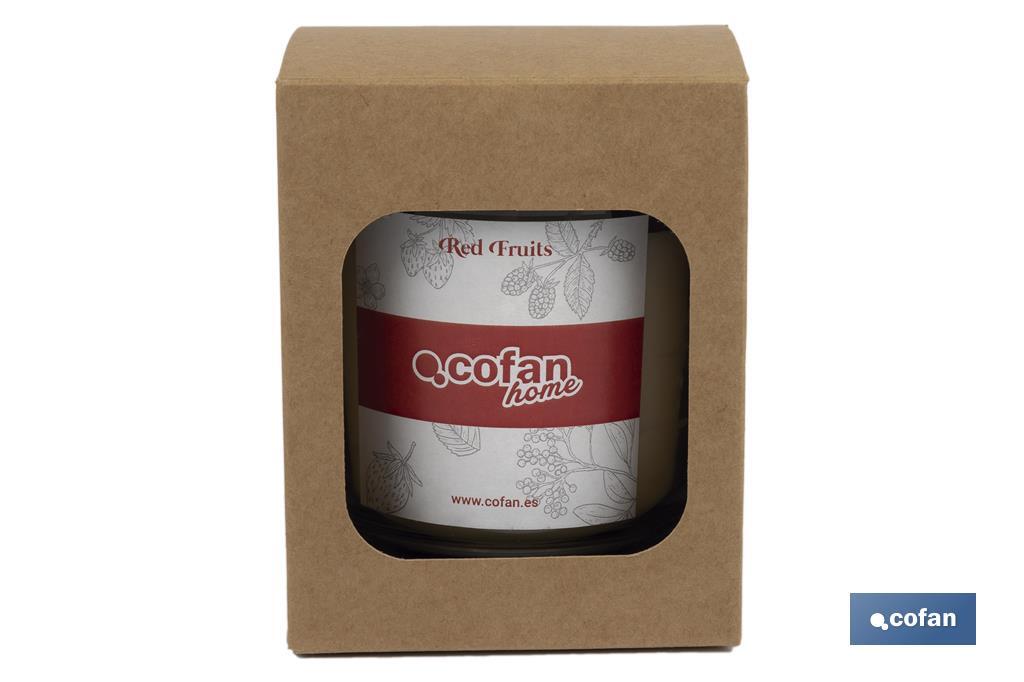 Scented candle | Vegetable wax | Aroma of red fruits | Cotton wick - Cofan