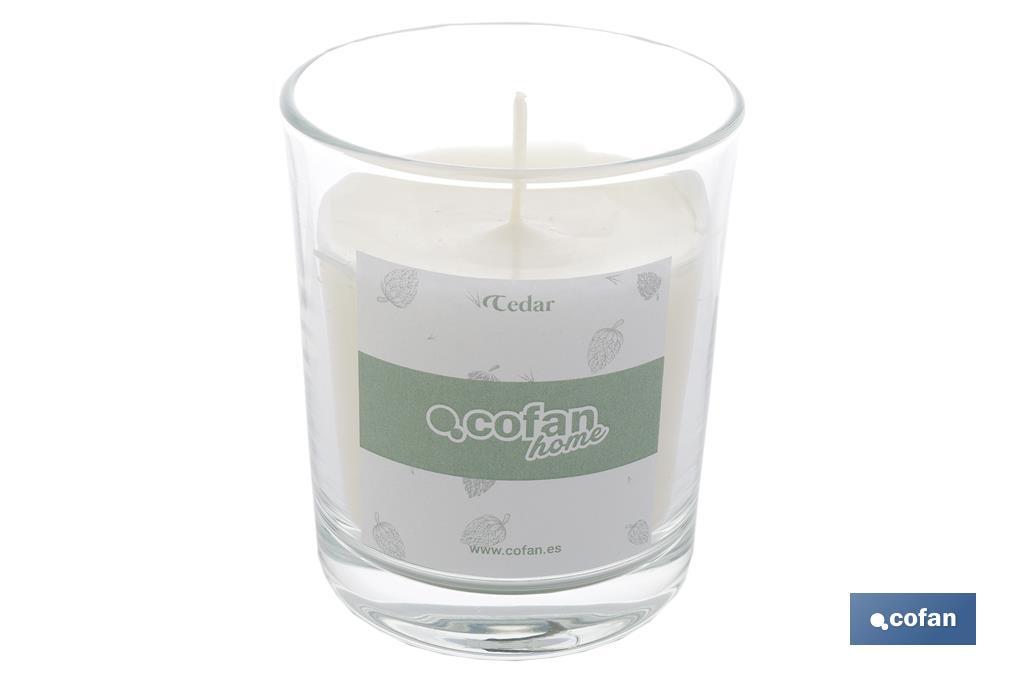 Scented candle | Vegetable wax | Aroma of cedar | Cotton wick - Cofan
