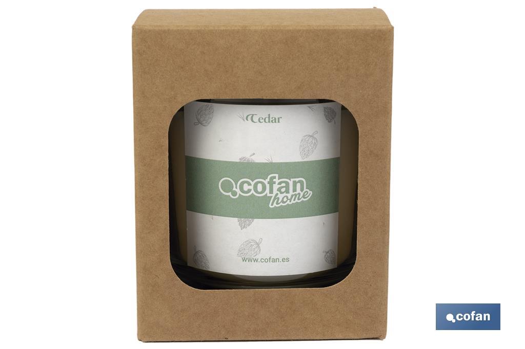 Scented candle | Vegetable wax | Aroma of cedar | Cotton wick - Cofan