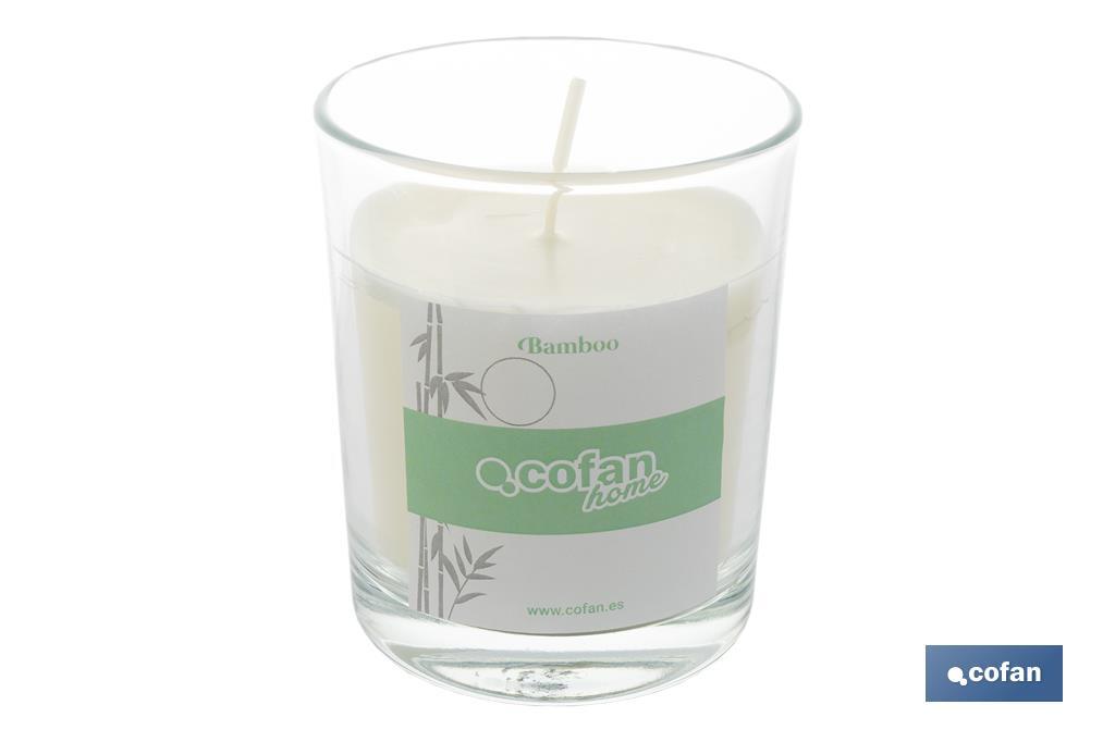 Bougie parfumée en cire végétale | Arôme à bambou | Mèche en coton - Cofan