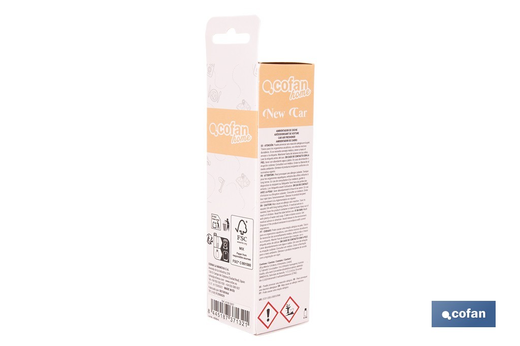 Ambientador de carro | Rolha de madeira | Aroma de new car - Cofan