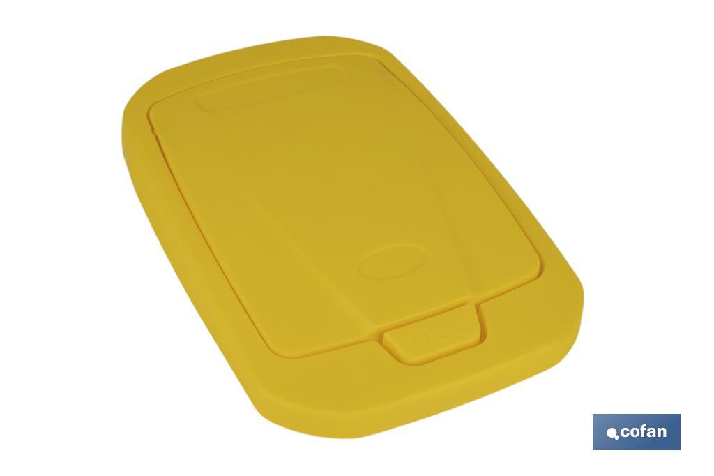 Yellow recycling bin | Suitable for recycling plastics and packaging materials | Available in three different capacities and sizes - Cofan