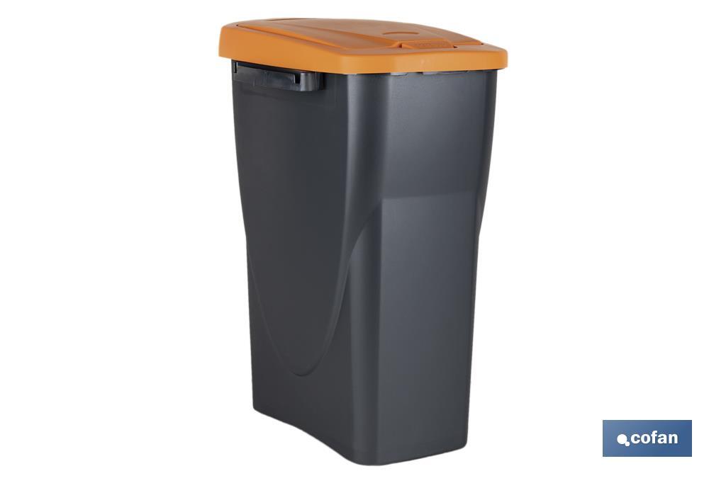 Orange recycling bin | Suitable for recycling organic waste | Available in three different capacities and sizes - Cofan