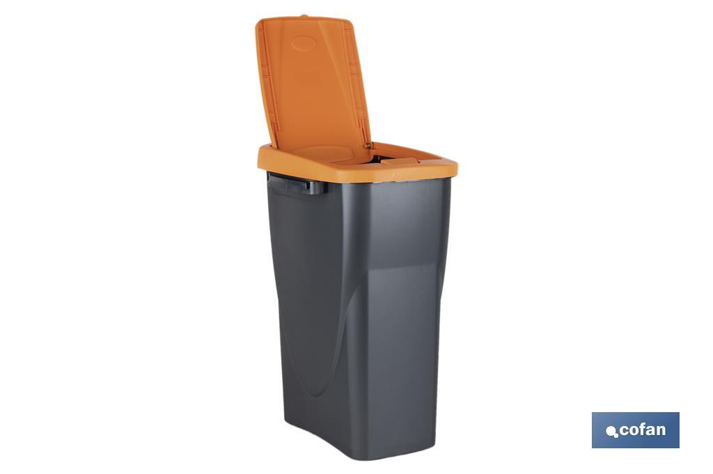 Orange recycling bin | Suitable for recycling organic waste | Available in three different capacities and sizes - Cofan