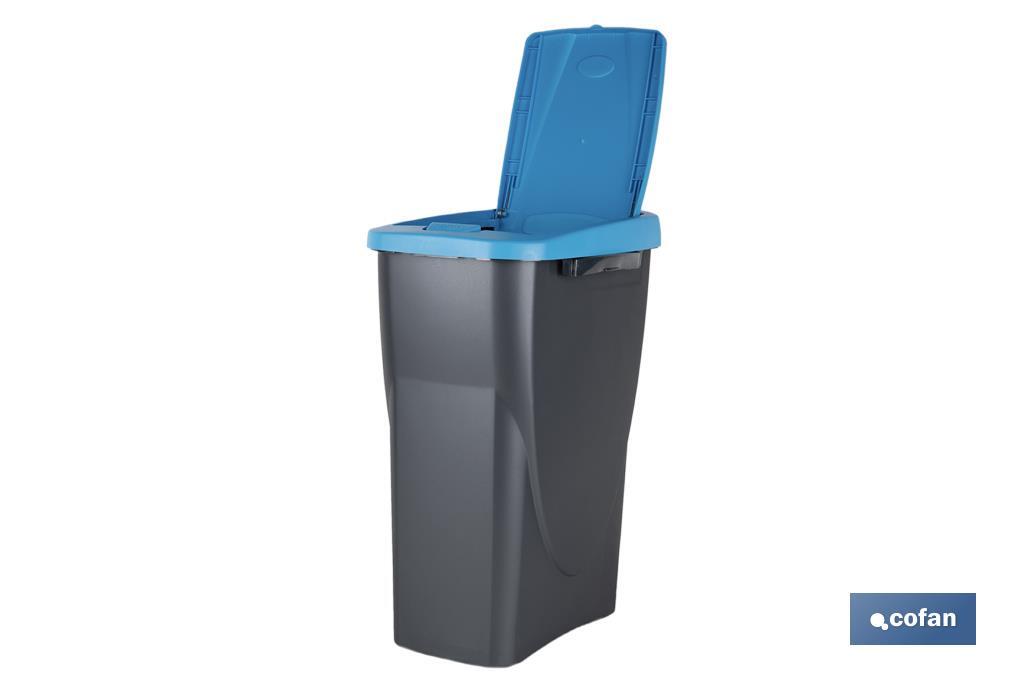 Blue recycling bin | Suitable for recycling paper and cardboard | Available in three different capacities and sizes - Cofan