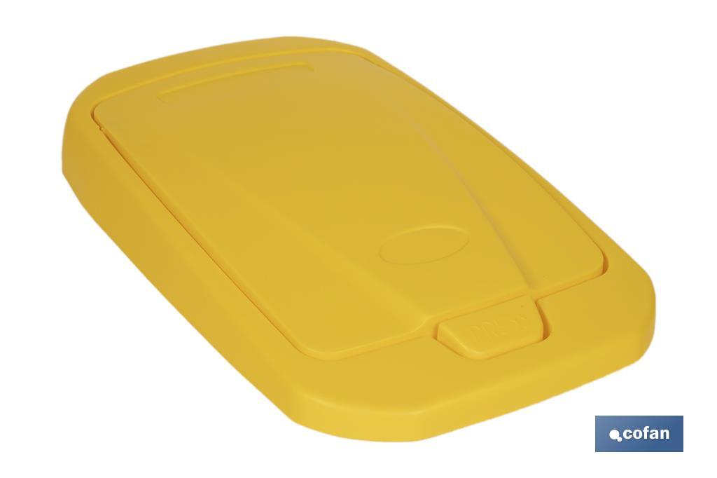 Yellow recycling bin | Suitable for recycling plastics and packaging materials | Available in three different capacities and sizes - Cofan