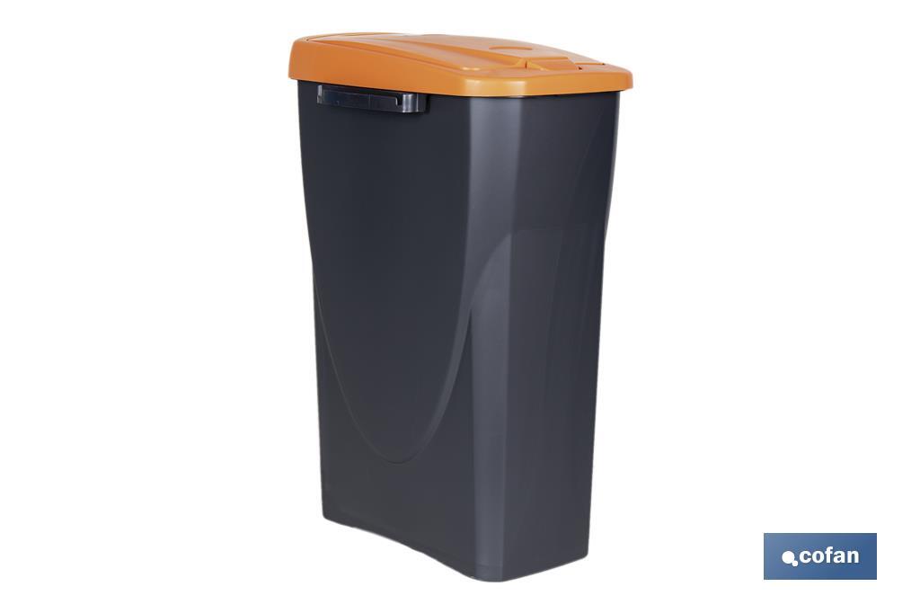 Orange recycling bin | Suitable for recycling organic waste | Available in three different capacities and sizes - Cofan