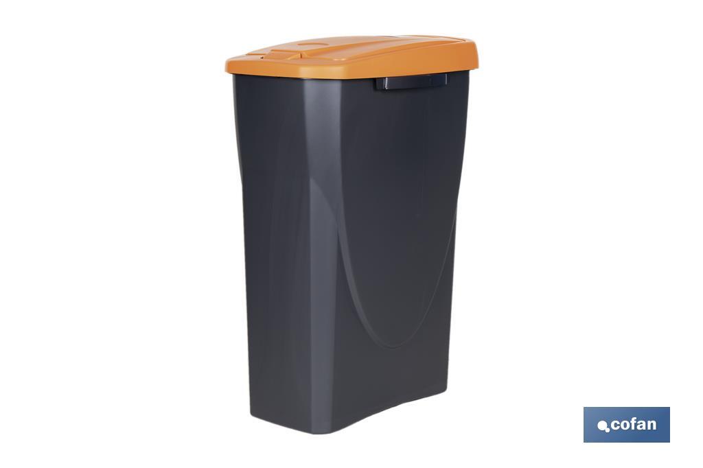 Orange recycling bin | Suitable for recycling organic waste | Available in three different capacities and sizes - Cofan