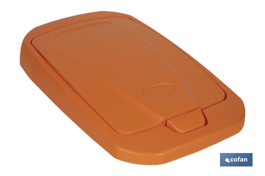 Orange recycling bin | Suitable for recycling organic waste | Available in three different capacities and sizes - Cofan