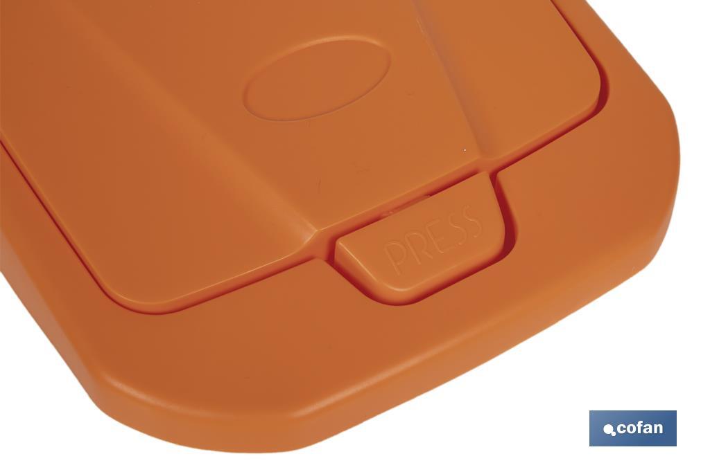 Orange recycling bin | Suitable for recycling organic waste | Available in three different capacities and sizes - Cofan