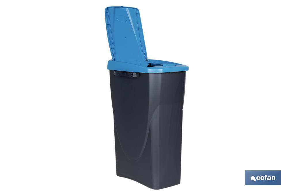 Poubelle bleue pour recycler les matériaux en papier et carton | Trois dimensions et capacités différentes - Cofan