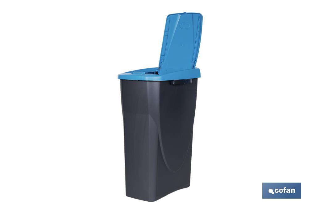 Poubelle bleue pour recycler les matériaux en papier et carton | Trois dimensions et capacités différentes - Cofan