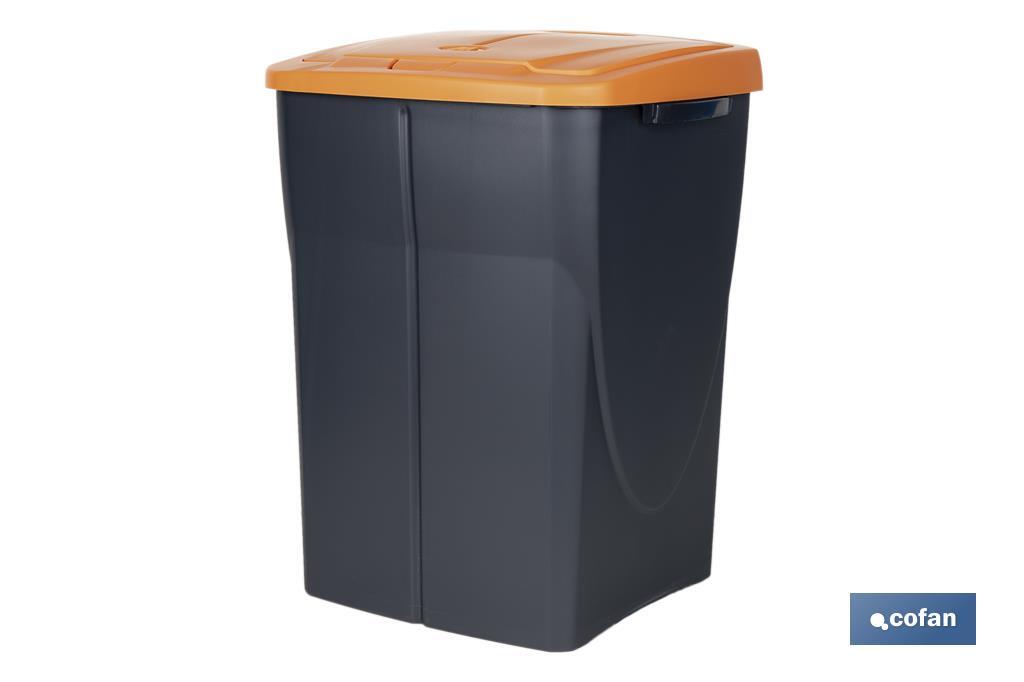 Orange recycling bin | Suitable for recycling organic waste | Available in three different capacities and sizes - Cofan